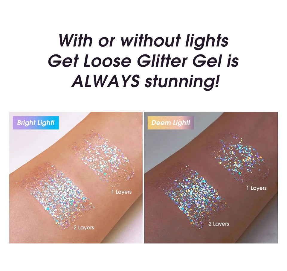 Jelly Eye Glitter Nail Hair Body Face Glitter Gel Art Flash Loose Sequins Cream High Gloss Festival Makeup Laser Glitter Shining