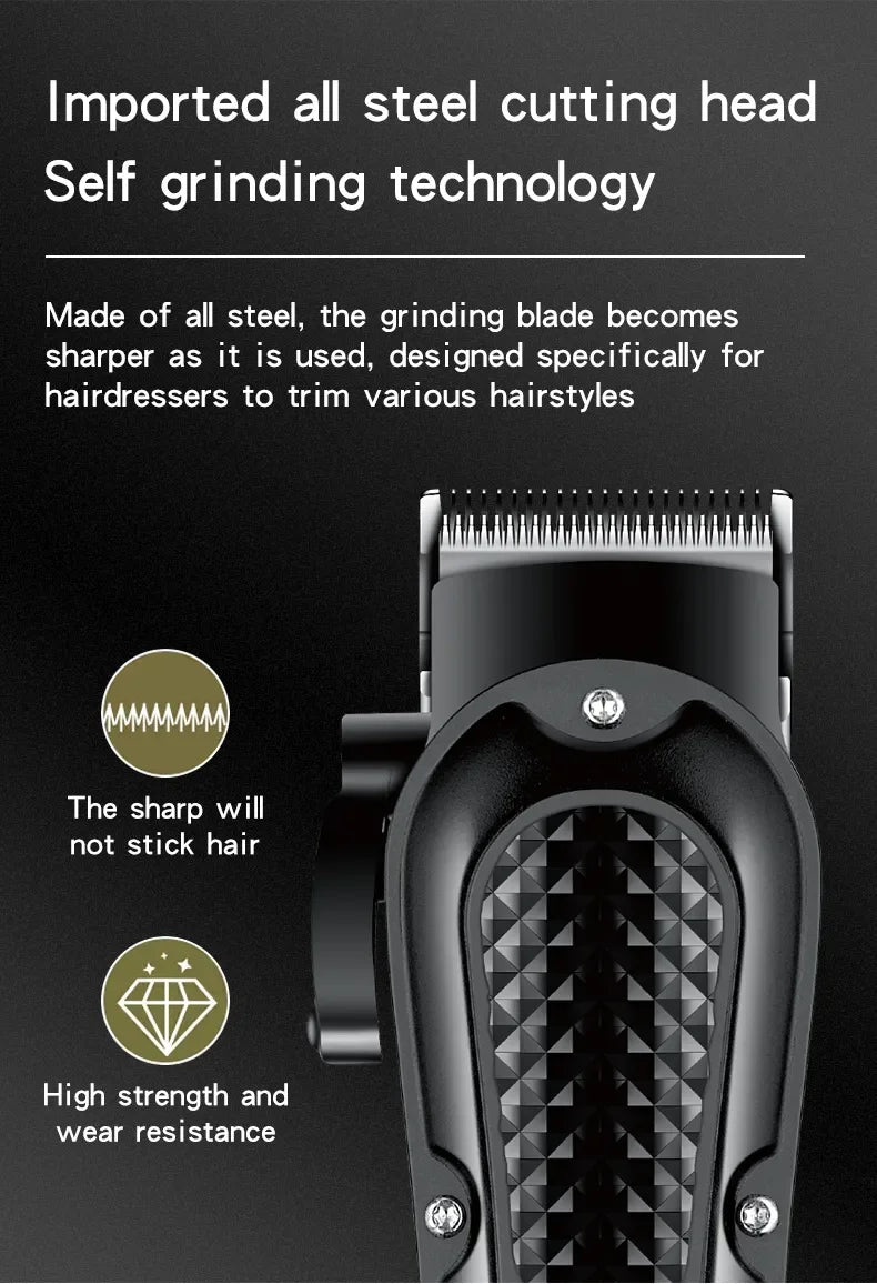 Hiena HYN-212 Electric Hair Clipper UBS Rechargeable Cordless Beard Trimmer Men Powerful Electric Hair Clipper Trimming Tool