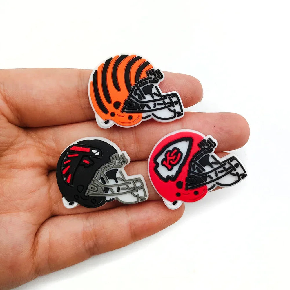 Rugby Team Helmet Nfl Collection Shoe Charms DIY Shoe Decorations Accessories Decorations Sandal Decorate for Crocs Kids Gift