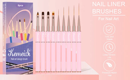 Kolinsky Sable Finest Premium Nail Art Long Striper Liner Brush with Wooden Handle Acrylic Nails Tool