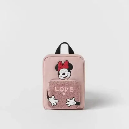 Disney Mickey Mouse Cartoon Fashion Backpack Women's Minnie Canvas School Bag Fashion Large Capacity Backpack Girls Mochila