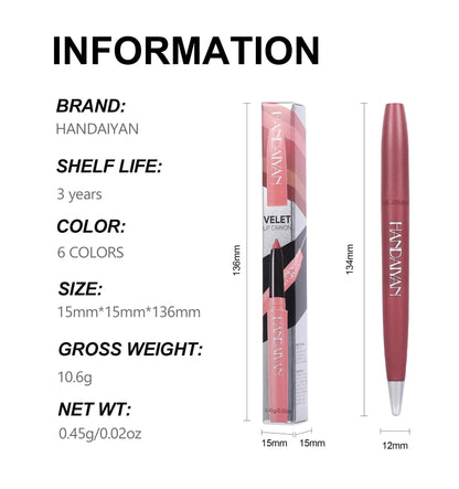 Outline Lips Liner Pencil Velvet Lip Crayon Soft Smooth Colorful Matte Contour Tint Slim Lipstick Long-Lasting Creamy Cosmetics