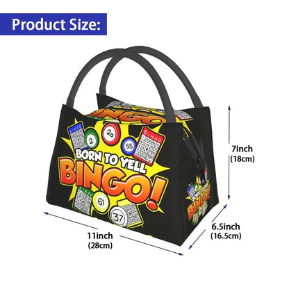 I Love Bingo Game Insulated Lunch Bags for School Office Waterproof Cooler Thermal Lunch Box Women lunchbag