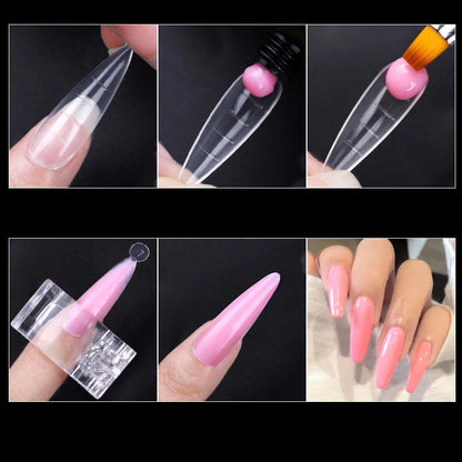 False Nail Tips Acrylic Fake Finger UV Gel Polish Quick Building Mold Sculpted Full Cover Nail Tips Manicures Tool Set