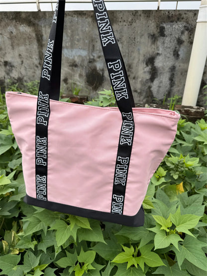 Literary Nylon Tote Bag For Women Large Capacity Shoulder Bag Fashion Letter Strap Handbags Large Capacity Tote Bag