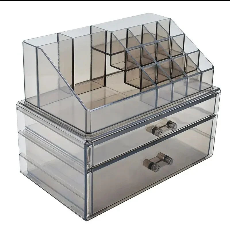 Desktop Makeup Storage Box Multi-layer Drawer Lipstick Organizer Multi-functional Storage Transparent Black Makeup organizer