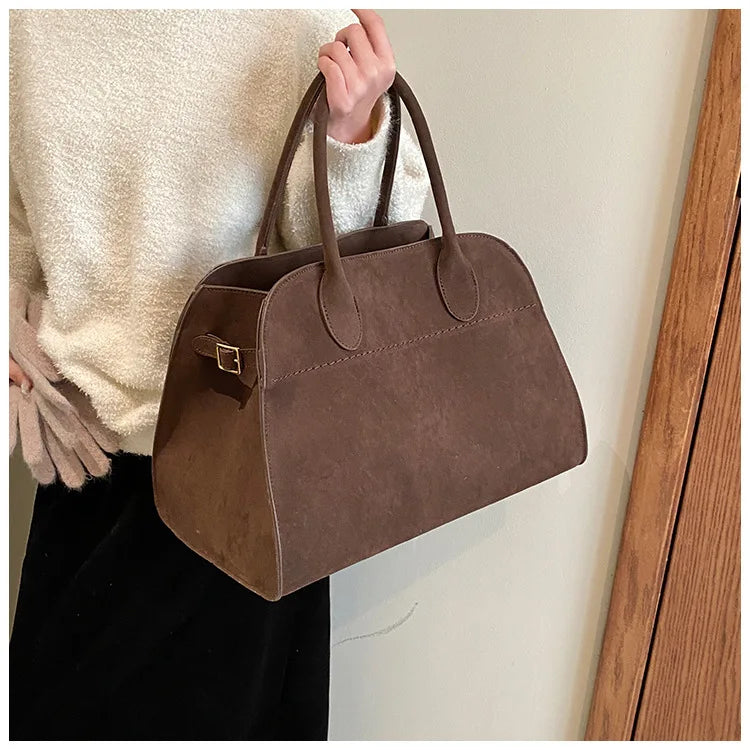 Ladies' Top-handle Bag High-end Feel Niche Design Large Capacity Vintage Commute Handbag For Autumn/winter Season