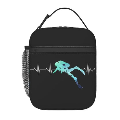 Scuba Diver Flag Resuable Lunch Box for Women Multifunction Dive Diving Thermal Cooler Food Insulated Lunch Bag Office Work