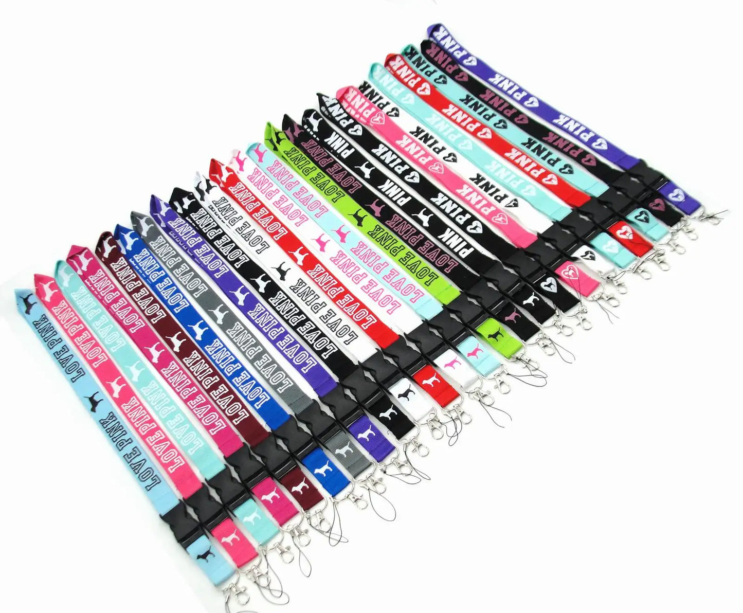 LOVE PINK Cellphone lanyard Straps Clothing Keys Chain ID cards Holder Detachable Buckle  Lanyards H005