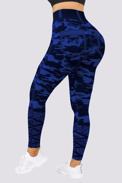 Women's Stretch Pants 2023 Spring Fashion Sexy Camouflage Faux Denim Leggings Casual Skinny Daily Long Breathable Cropped Pants