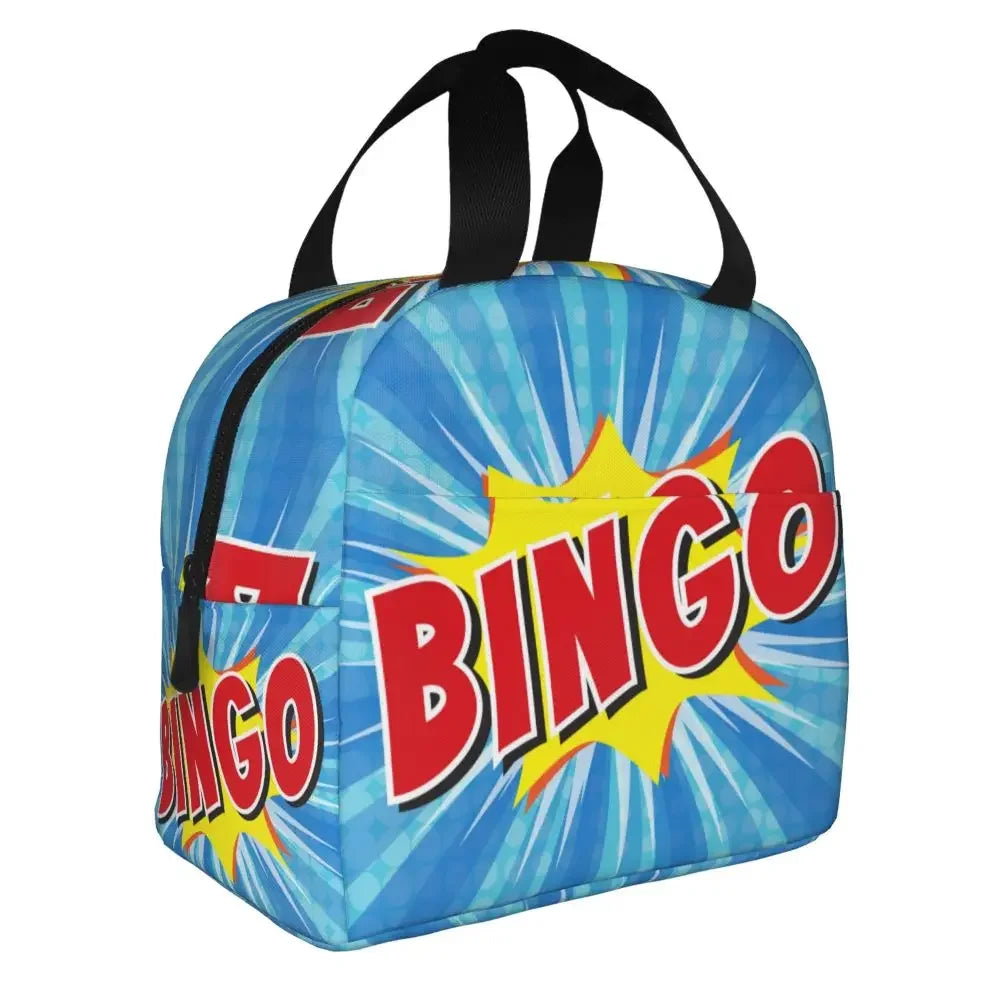 Hot Game Bingo Lunch Bag Leakproof Cooler Thermal Insulated Lunch Box For Women Kids School Beach Camping Travel Food Tote Bags