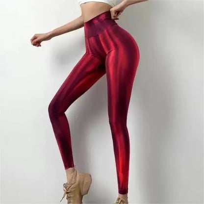 New Tie Dyed High Waist Gym Leggings Push Up Scrunch Seamless Thick Sports Pants Elastic Soft Yoga Workout Leggins Women