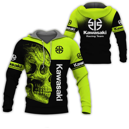 2024 spring and autumn 3D print Kawasaki Ninja Motorcycle Riding Off-Road Pullover Extreme Sports Adventure Unisex Hoodie