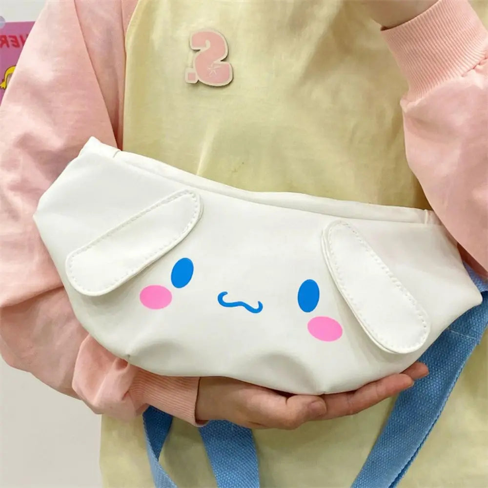 Kawaii Sanrio Shoulder Bag Kuromi My Melody Casual Simple Sling Storage Crossbody Cinnamoroll Chest Bag Women Student Girl Gifts