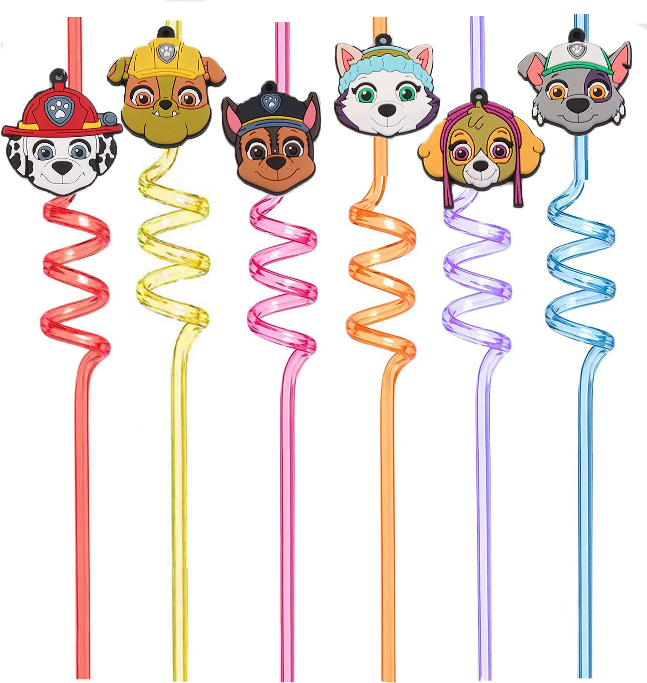 Paw Patrol Anime Party Straw Birthday Party Cartoon Decoration Gift