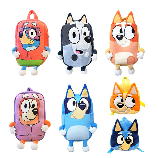 Bluey Anime Figures Kindergarten Kids Schoolbag Cartoon Bingo Plush Family Backpack Picnic Travel Photo Snack Bag Children Gifts