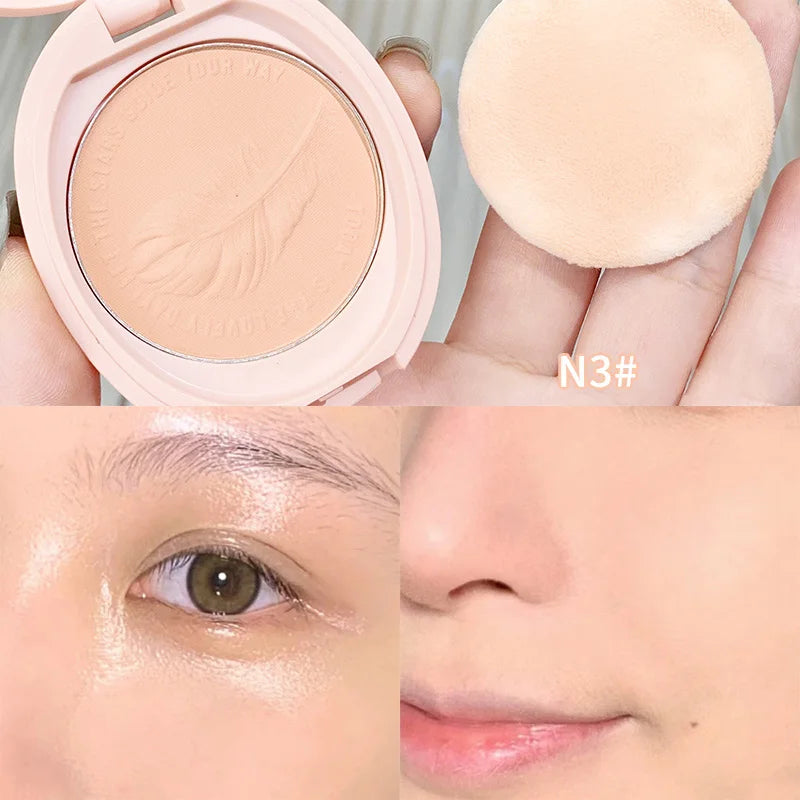 Face Powder Oil-control 24 Hours Long Lasting Waterproof Matte Pressed Powder Poreless Concealer Makeup Setting Compact Powder