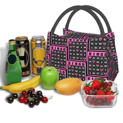 I Love Bingo Game Insulated Lunch Bags for School Office Waterproof Cooler Thermal Lunch Box Women lunchbag