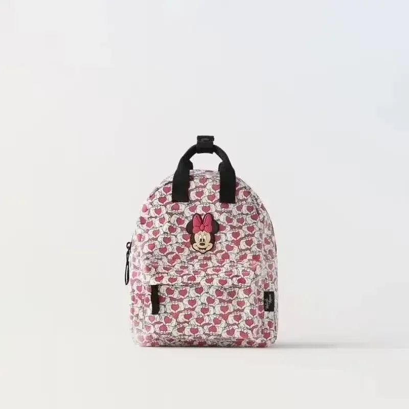 Disney Mickey Mouse Cartoon Fashion Backpack Women's Minnie Canvas School Bag Fashion Large Capacity Backpack Girls Mochila