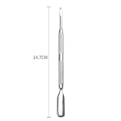 Stainless Steel Cuticle Pusher, Double-Ended Manicure Tools, Dead Skin Remover, Pedicure Care, 1Pc