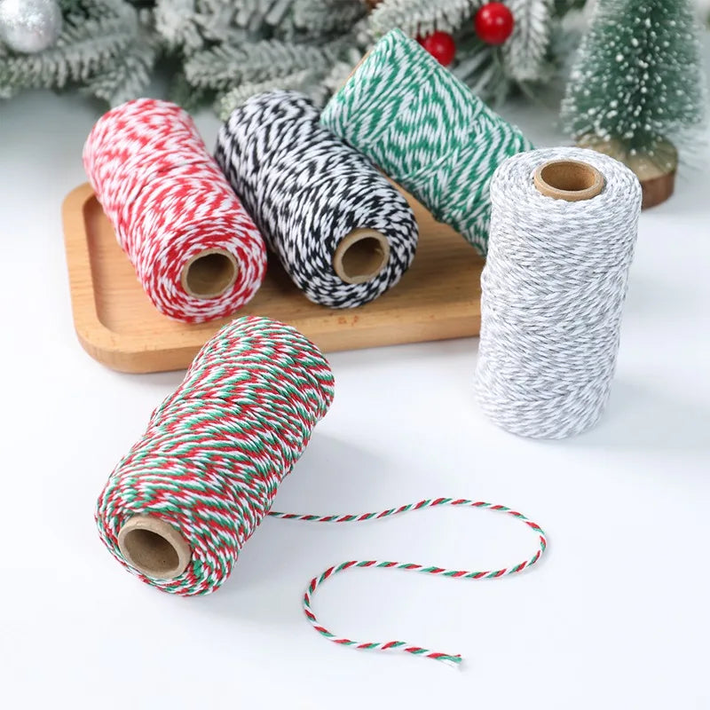 Christmas Wrapping String Rope Merry Christmas Decoration For Home 2024 Navidad Natal Noel Gift Box Packaging Rope New Year 2025