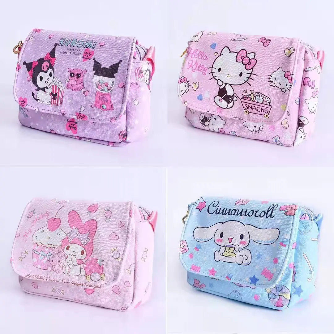 Kawaii Sanrio Hello Kitty Cartoon Anime Kuromi My Melody Messenger Bag Toy Cute Coin Purse Shoulder Bag Toy Girls Handbags