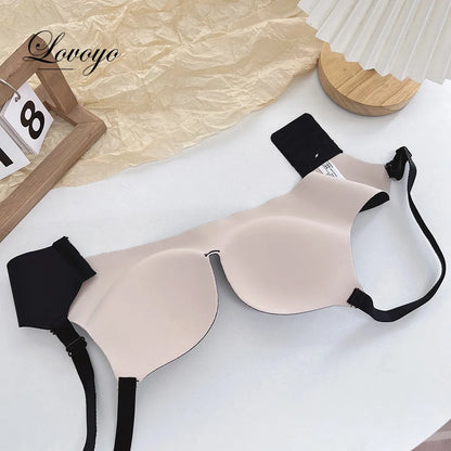 Fashion Women Seamless Bra Sexy Push Up Bralette Underwear Wireless Female Lingerie Letter Pattern Bras Three Quarters