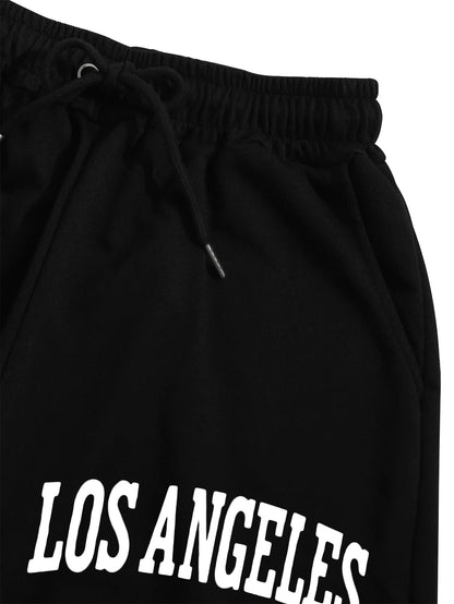 Los Angeles printed sweatpants, spring and autumn casual drawstring jogging pants, women's wear