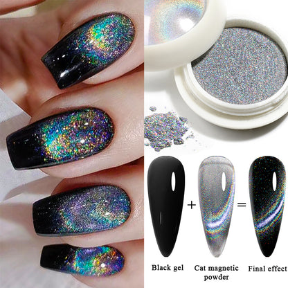 Magnetic Nail Powder Chameleon Glitter Dust Shiny Nail Art Chrome Omnipotent Pigment Can Be Used With Any Color Gel