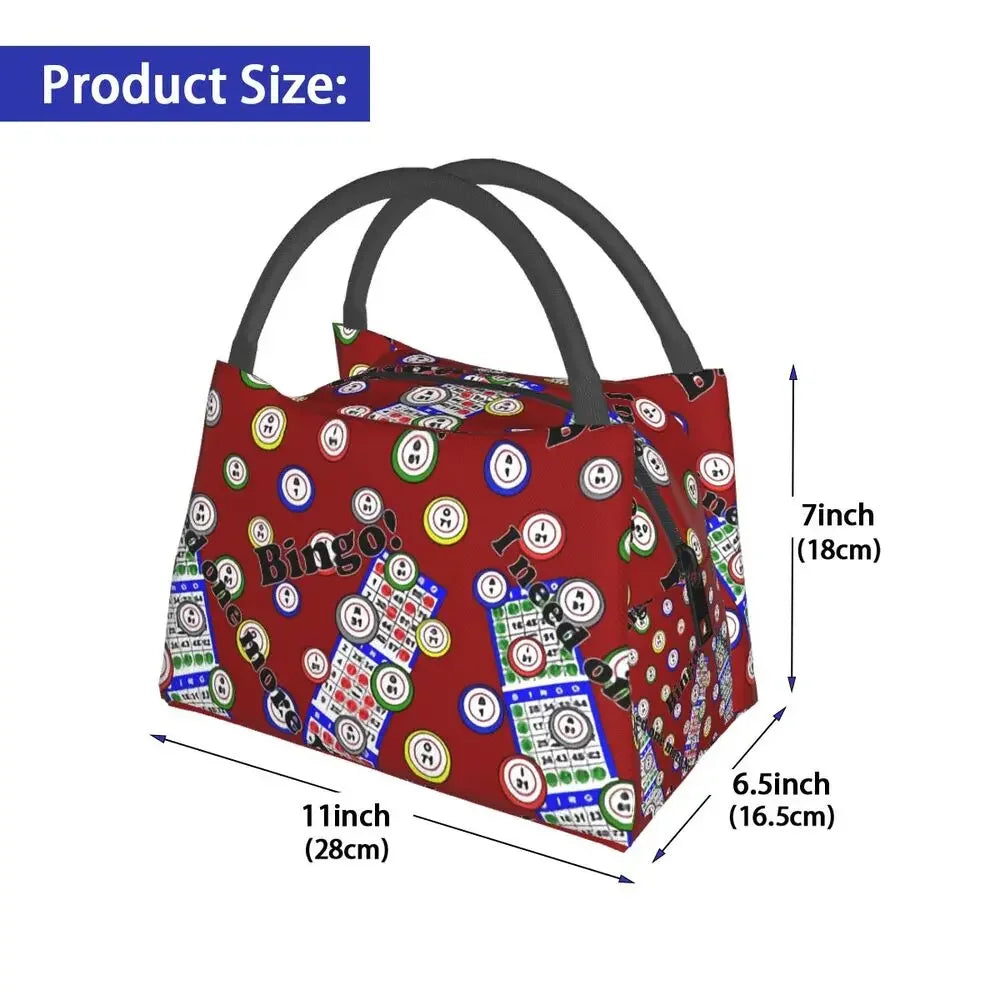 I Love Bingo Game Insulated Lunch Bags for School Office Waterproof Cooler Thermal Lunch Box Women lunchbag