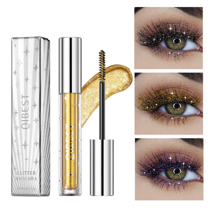 Violet Glitter Lash Mascara Diamond Mascara Thick Shiny Eyelash Curling Extension Makeup Waterproof Fast Dry Sequins Eye Black