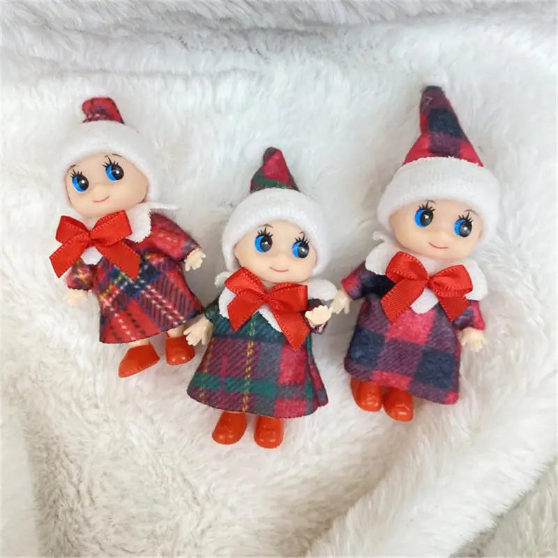 Christmas Baby Elf Dolls Kawaii Mini Babies Elf Dolls Set Plush Toys Accessories Festive Party Christmas Toys Gift for Kid Child