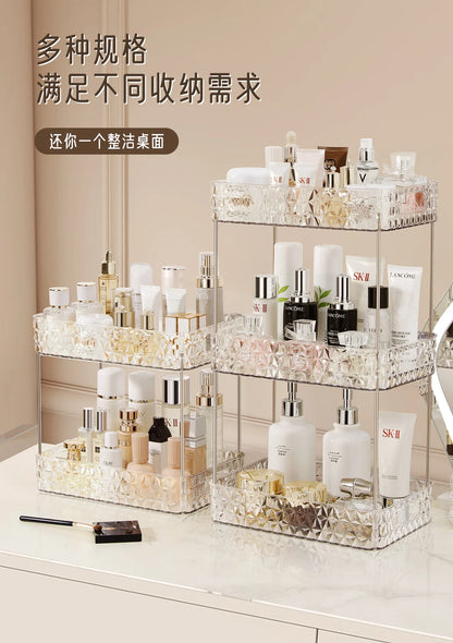 Acrylic Storage Organizer Shelf Of Bathroom Home Kitchen Makeup Skincare Shampoo Lipstick Tabletop Holder Cosmetic Desk Rack