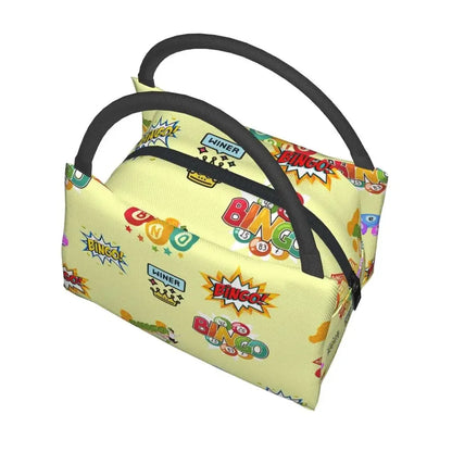 I Love Bingo Game Insulated Lunch Bags for School Office Waterproof Cooler Thermal Lunch Box Women lunchbag