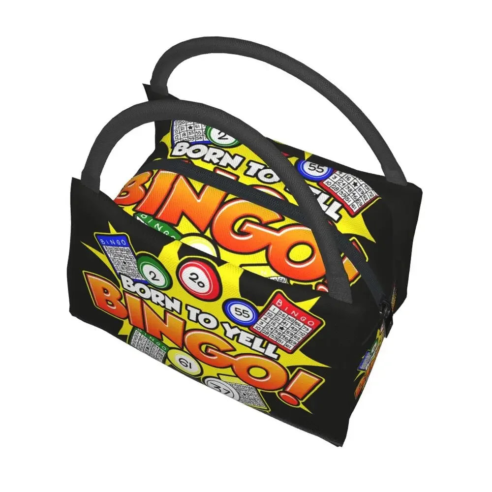 I Love Bingo Game Insulated Lunch Bags for School Office Waterproof Cooler Thermal Lunch Box Women lunchbag