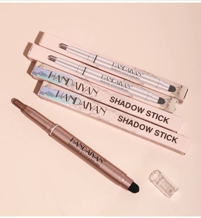 Metallic Double-head Eyeshadow Stick Diamond Shimmer Highlighter Pencil Ultra Pigmented Long Lasting Cream Eye Shadow Sponge Pen