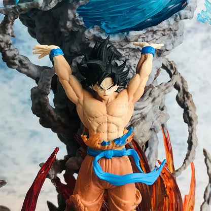 25cm Son Goku Dragon Ball Anime Figure Super Genki Bomb Luminous Figures Gk Figurine Pvc Statue Model Doll Collectible Gifts  To