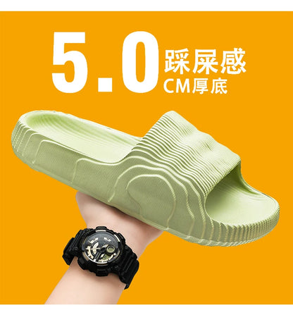 Soft Home Slippers Couple Summer Indoor Skid Proof Bathroom Slippers Sandals Hotel Solid Color Men Women Flip Flops Flat Shoes