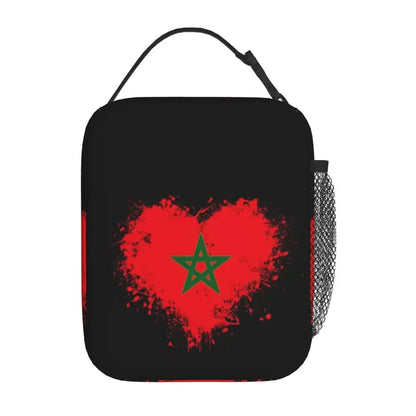 The Flag Of Morocco Thermal Insulated Lunch Bag Women Resuable Lunch Tote for School Office Outdoor Multifunction Food Box