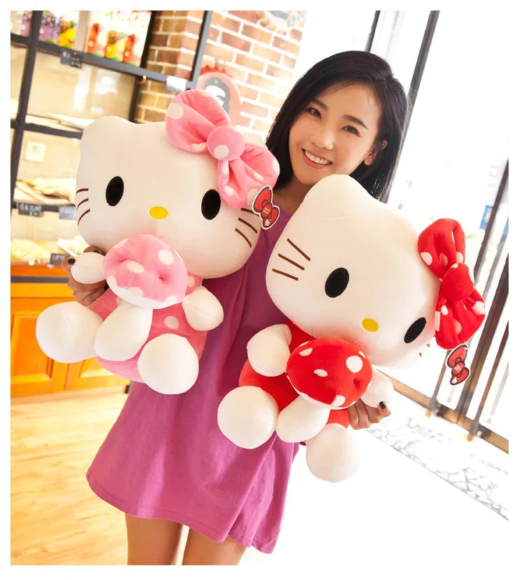 30cm Sanrio New KT Cat Doll Embracing Angel Kitty Cat Child Sleeping Pillow Cloth Doll Soft Plush Toy Room Decoration Gifts