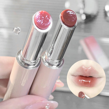 Jelly Solid Lip Gloss Cute Hydrating Mirror Red Brown Lipstick Clear Moisturizing Lips Tint Nature Nude Lip Makeup Cosmetics