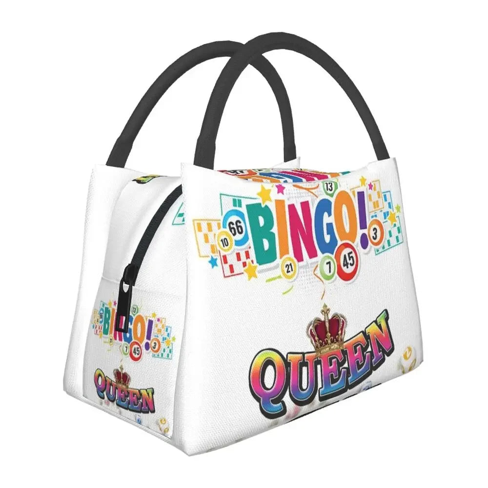 I Love Bingo Game Insulated Lunch Bags for School Office Waterproof Cooler Thermal Lunch Box Women lunchbag