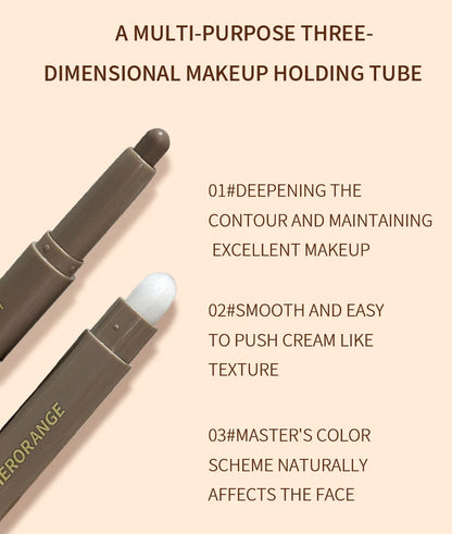 Nose Shadow Bronzers Contouring Makeup Pen Natural Grey Brown Three-dimensional Face Matte Shadow Cream Contour With Brush