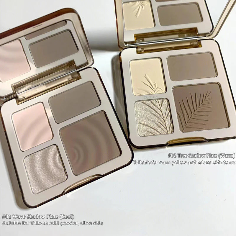 Four-color Highlighter Contour Palette illuminator Makeup 3D Bronzer Matte Contour Powder Rose Blush Highgloss Palette Cosmetics