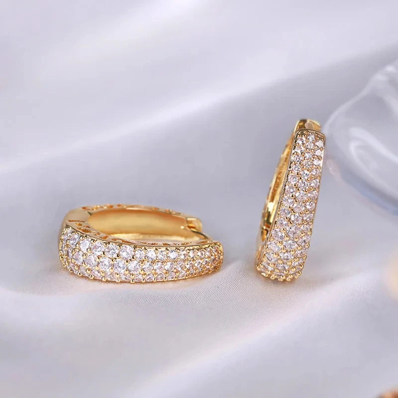 Luxury Hoop Earrings For Women Gold Color Hollow Out Design Temperament Female Ear Accessories Fashion Jewelry Gifts