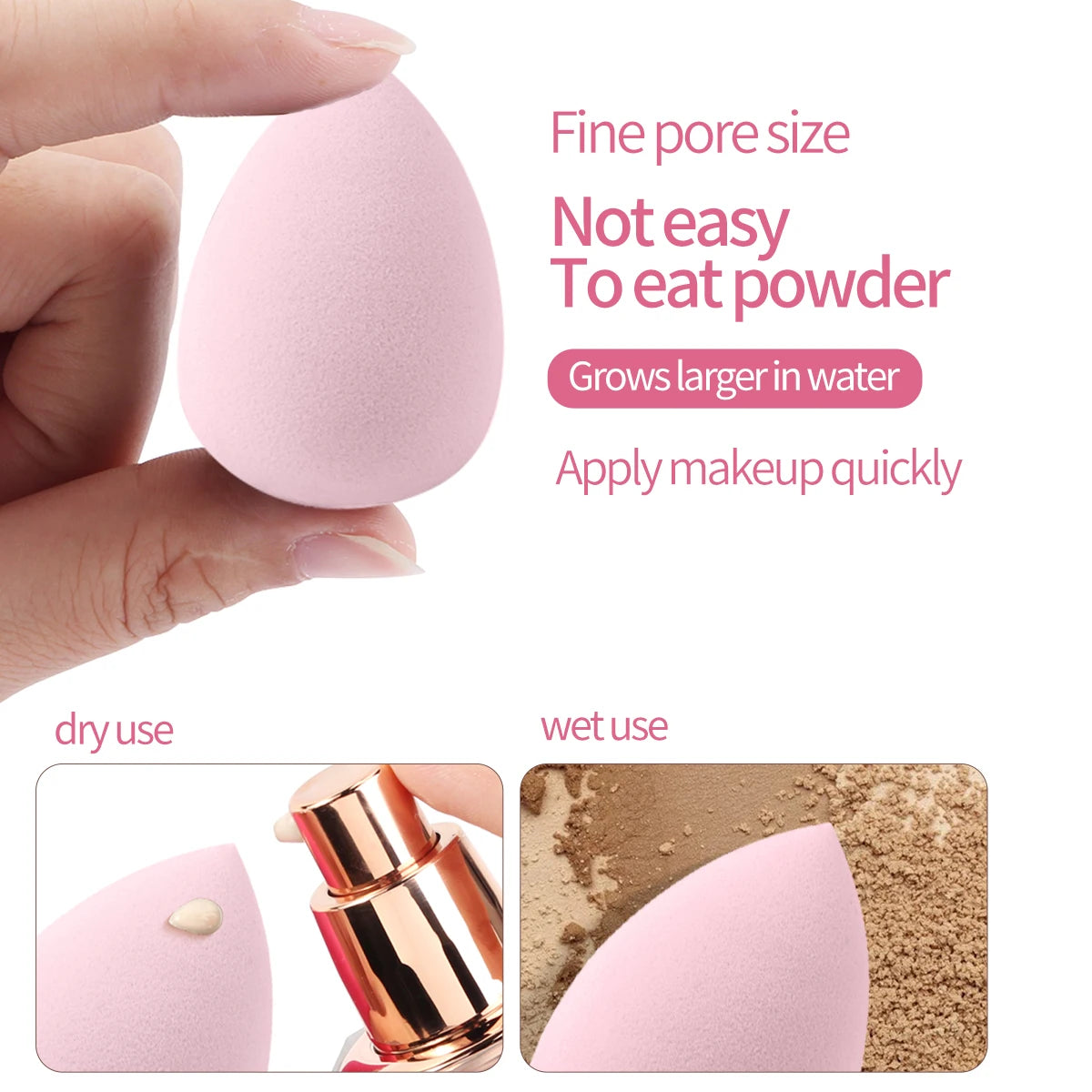 MAANGE 11PCS Makeup Tool Kit 4PCS Makeup Brush Wih Powder Puff Makeup Sponge Finger Air Cushion Puff Concealer Blend Eyeshadow