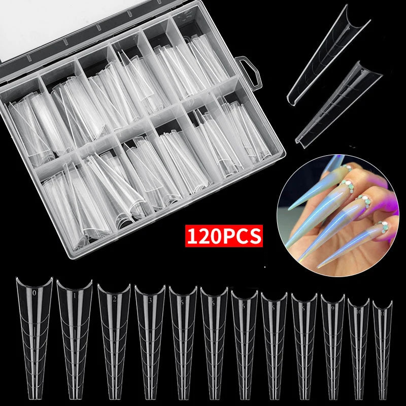 False Nail Tips Acrylic Fake Finger UV Gel Polish Quick Building Mold Sculpted Full Cover Nail Tips Manicures Tool Set