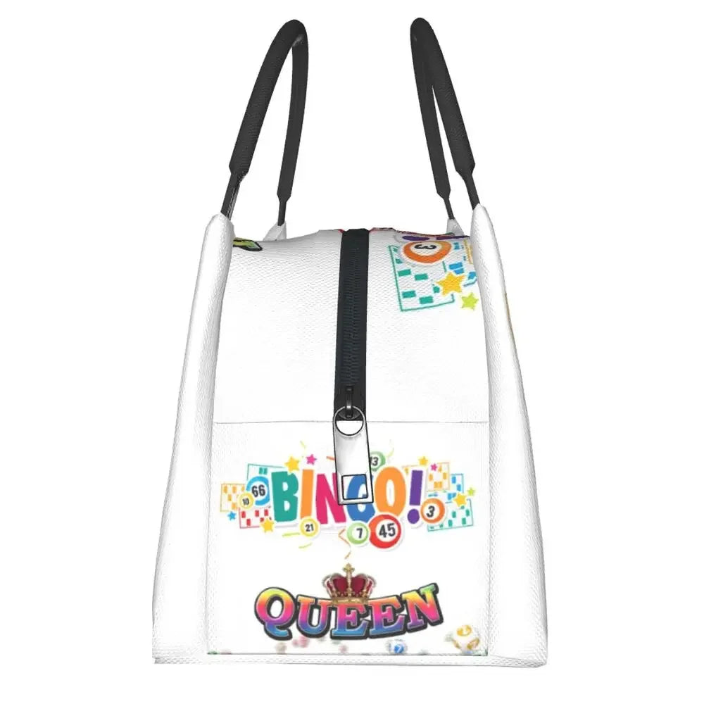 I Love Bingo Game Insulated Lunch Bags for School Office Waterproof Cooler Thermal Lunch Box Women lunchbag