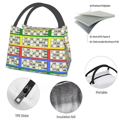 I Love Bingo Game Insulated Lunch Bags for School Office Waterproof Cooler Thermal Lunch Box Women lunchbag