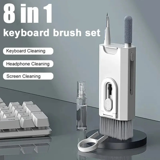 8 in 1 Computer Cleaning Kit Camera Tablet Microfiber Screen Cleaner Tools Earphone Cleaning Brush Keycap Puller Card Taking